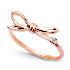 Pierścionek z Różowego Złota z Diamentem -  Fiocco  