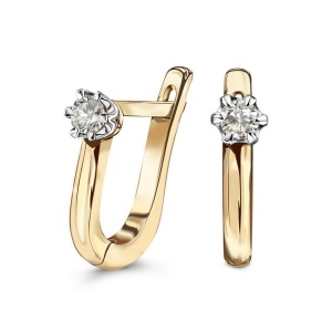 Złote kolczyki z diamentami
