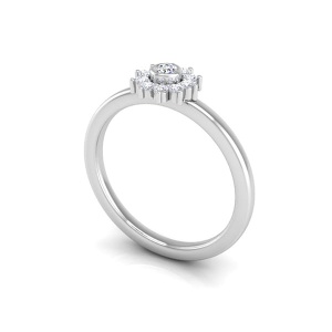 Pierścionek z diamentem - białe złoto 