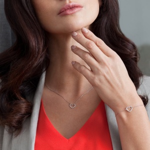 Srebrny Naszyjnik z Sercem z Cyrkoniami