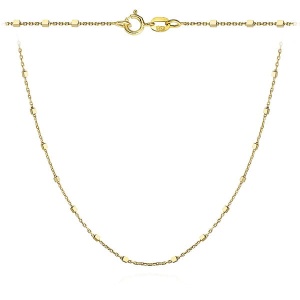 Złoty Naszyjnki Splot Ankier z Kosteczkami