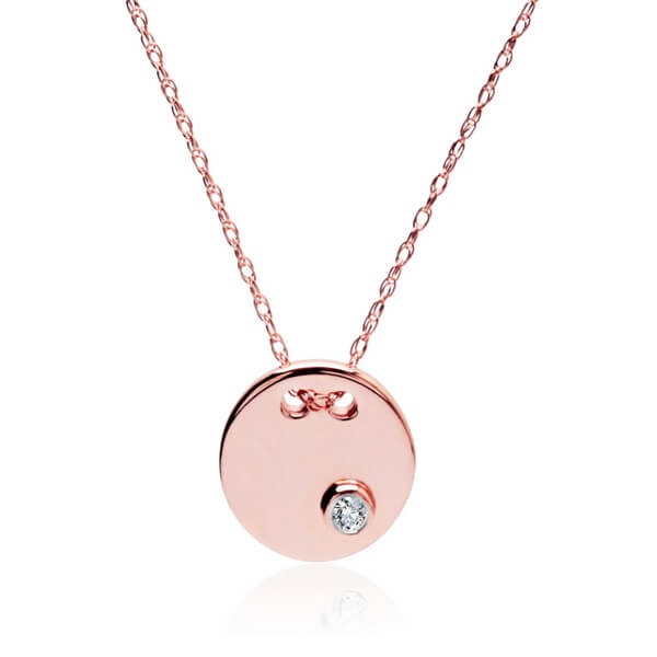 Naszyjnik z Różowego Złota z Brylantem
