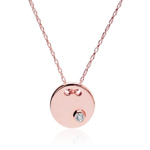 Naszyjnik z Różowego Złota z Brylantem