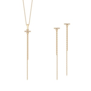 Pozłacany Komplet Naszyjnik i Kolczyki