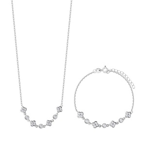Srebrny Komplet Naszyjnik i Bransoletka