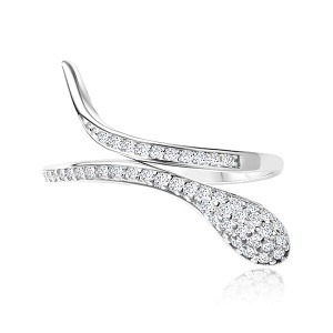 Srebrny Pierścionek z Cyrkoniami Wąż