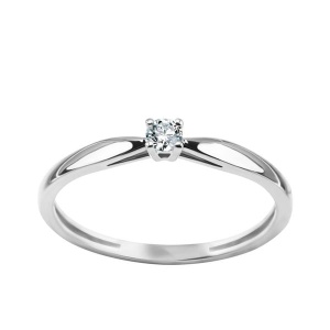 Złoty Pierścionek z Diamentem – Białe Złoto