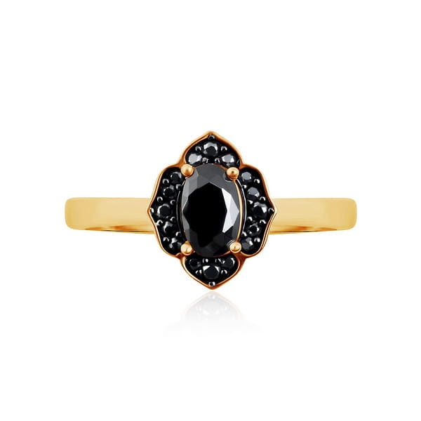 Złoty Pierścionek z Czarną Cyrkonią