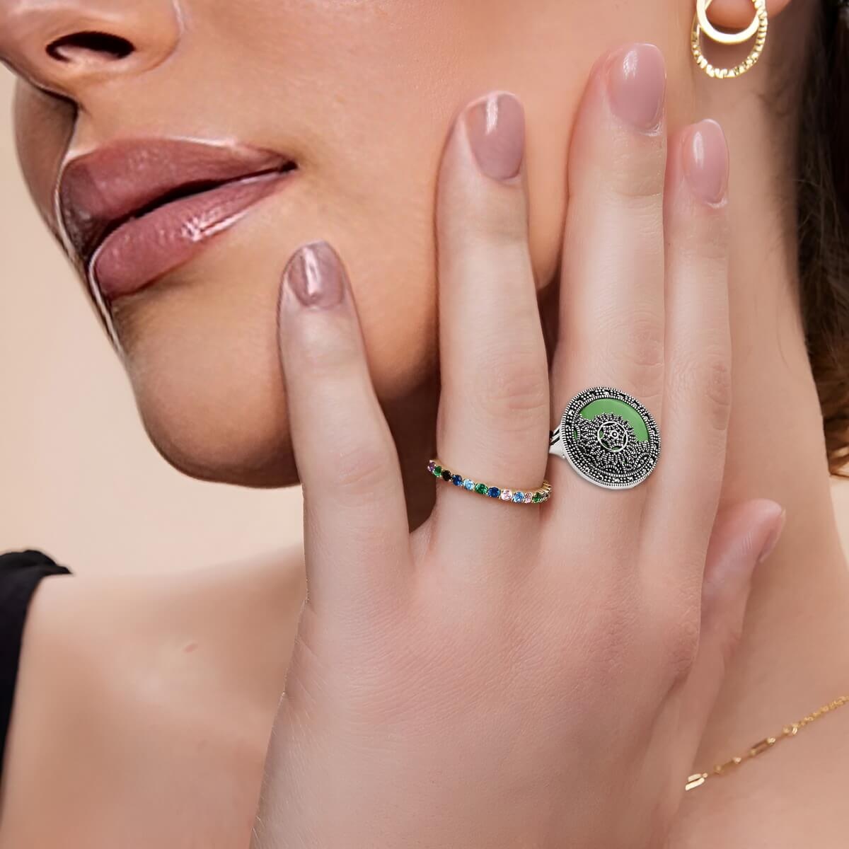 Srebrny Pierścionek z Agatem 