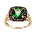 Złoty Pierścionek z Topazem Zielonym Kamieniem
