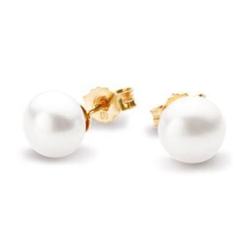Złote Kolczyki z Perłą 7.5-8.0 mm