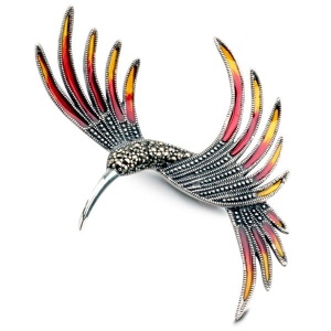 Broszka srebrna Koliber