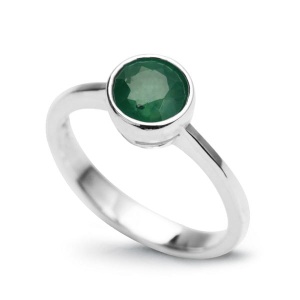 Pierścionek ze szmaragem srebrny - Certyfikat