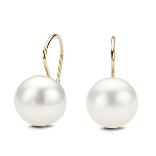 Złote kolczyki z perłą dużą 12-12.5 mm – Demetre